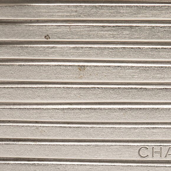 CHANEL logo brooch in silver metal for women